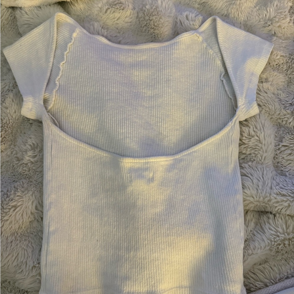 White Ribbed T-Shirt - Picture 2 of 2